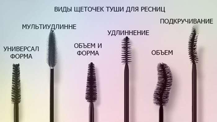 виды кисточек для туши