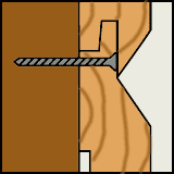 Рис. 8. Крепление при помощи шкантов Крепление вагонки